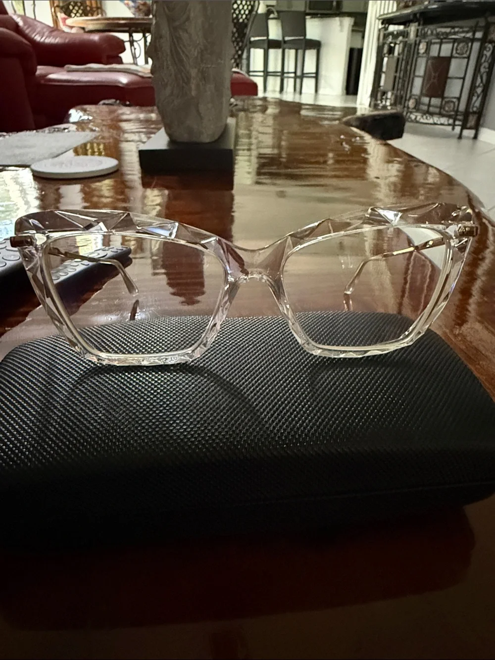 Clear Crystal Cat-Eye Glasses